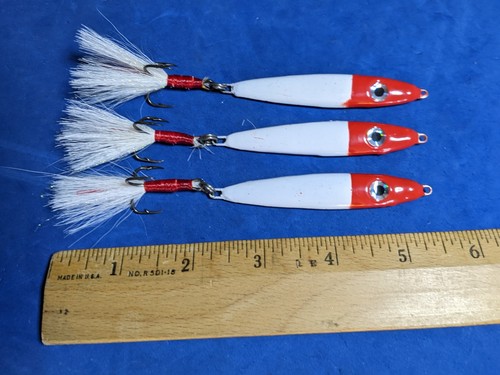 1,5 Unzen Elritze Spoon Köder Fisch Blei Angeln Jigging Casting Köder weiß rot - Bild 6 von 6