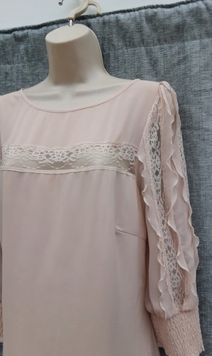 MINI DRESS,TUNIC,CHIFFON,60S,70S,80S,90S VINTAGE STYLE,WAREHOUSE,SIZE 12-14 - Picture 4 of 10