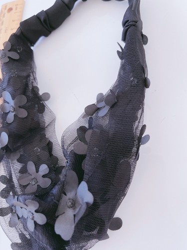 Women Girl Black Lace Flower Floral Retro Cross Headband Hair head band Hairband - Picture 5 of 9