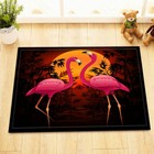 Pink Flamingo Bath Mat Modern Anti-Slip Soft Flannel Bath Rugs for Bathroom