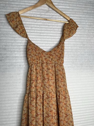 Madewell Georgette Ruffle-Sleeve Midi Dress in Daisy Meadow Size 8 NWT Sundress - Picture 4 of 12
