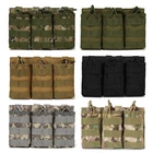 Tactical Triple 5.56 Rifle Mag Pouch Molle Open Top Hunting Airsoft Carry Pocket