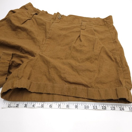 Pantaloncini di lino Gap taglia 20 donna marrone alta altezza - Foto 7 di 8