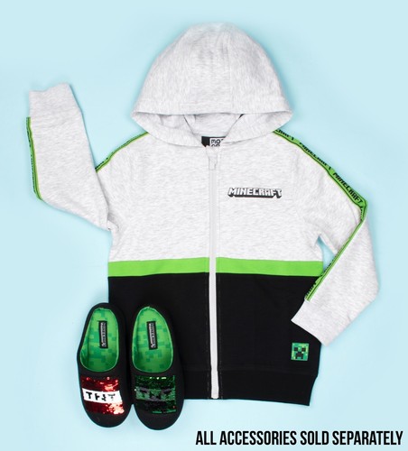 Minecraft Hoodie for Boys Zipped Cotton Sweatshirt Green Creeper Top - Picture 23 of 24