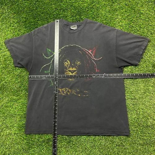 Camiseta De Colección ODM Irie Ganja Adulto Boxy XL Desteñida Negra Reggae Rasta Golpeada - Imagen 13 de 13