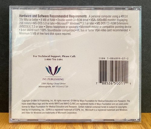 Mayo Clinic Sports Health & Fitness, Windows 3.1 / MS-DOS 5, CD-ROM, 1994 Sealed - Picture 2 of 2