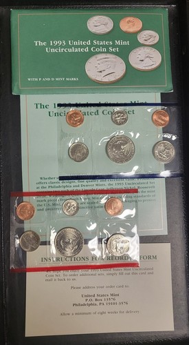 1993 Uncirculated U.S. Mint set in the Government Packaging OGP COA - Picture 2 of 2