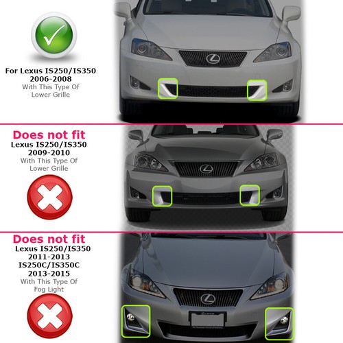 For Lexus IS250 IS350 06-08 Front Bumper Grille Molding Gloss Black Surround - Foto 2 di 8