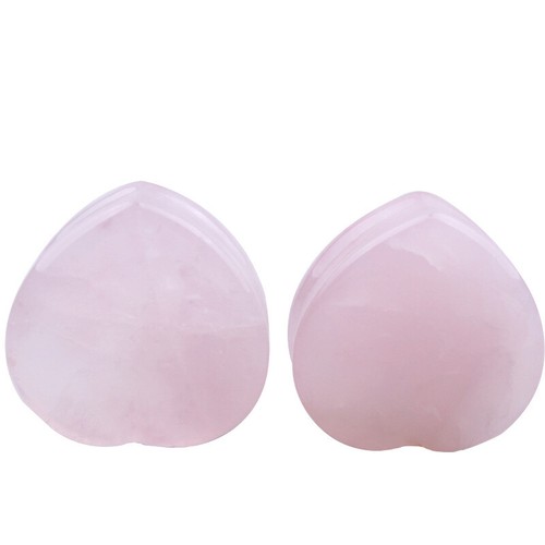 1 Pair Precious Stone Ear Plug Gauge Love Heart Double Flare Saddle Flesh Tunnel - Picture 6 of 11