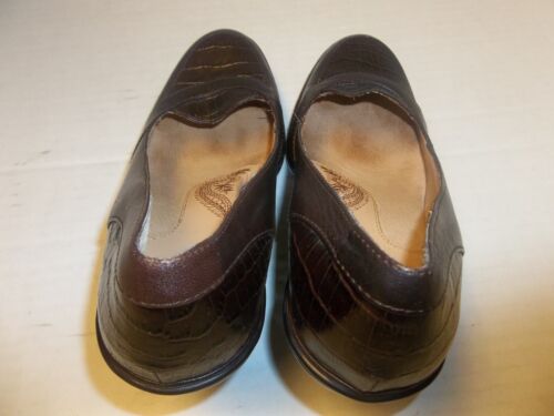 Mujer Talla 9M Suave Cuero Borgoña Tacones/Bombas Estampado Gator Acento - Imagen 4 de 7