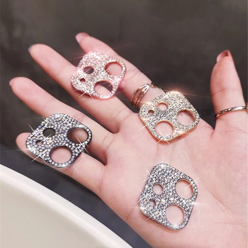 Fr iPhone 11 12 13 14 15 Bling Diamond Metal Camera Lens Protector Sticker Cover - 第 10/17 張圖片
