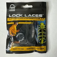 Lock Laces Shoe Pair Premium Elastic No Tie Laces One Size Fits All Black NEW