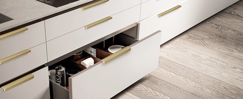 Satanga 10-Pc Aluminum Brushed Brass Tab Drawer/Cabinet Pull Handle 11.8" Large - Picture 6 of 8