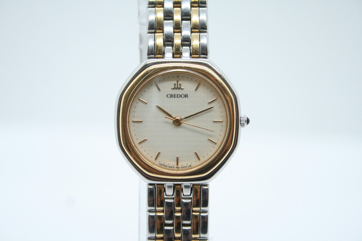 Near MINT] HATTORI SEIKO Credor Quartz 18KT Bezel Ladies
