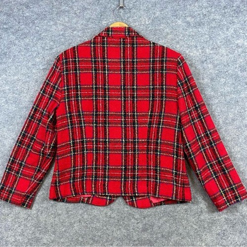 Bentley Vintage Tweed Blazer Women's Size 14 Red Wool Blend Preppy Career Office - Picture 5 of 11