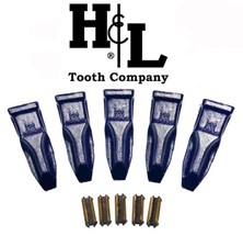 230CPE Rock Penetration H&L Tooth Co. Bucket Teeth (5 Pack)+ 23FP Flex Pins 230