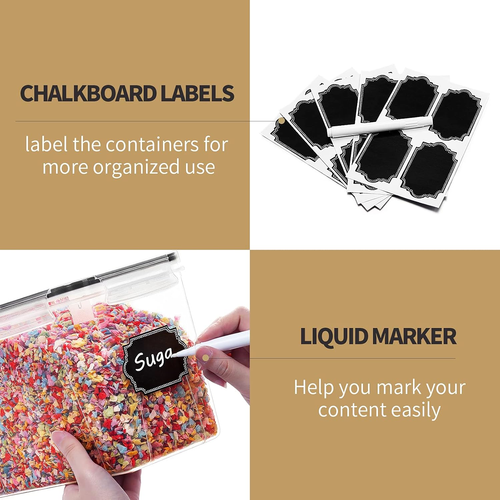 Airtight Food Storage Containers Cereal & Dry Food Storage Container Set of 6(Bl - Bild 4 von 7