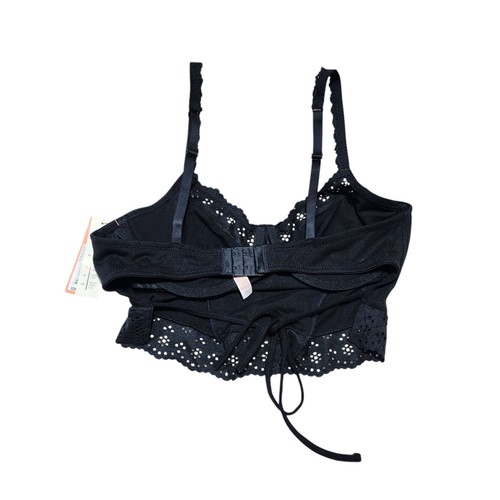 NEW Colsie Lace Trim Bralette Ribbed Cropped Cami Top Black L NWT - Picture 6 of 10