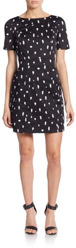 Vestido French Connection Negro Violeta Lunares Cortado Espalda S/S $148 Nuevo con Etiquetas 8 - Imagen 6 de 11