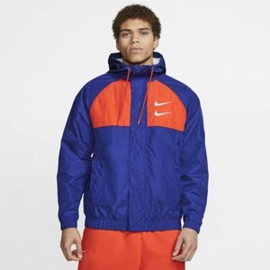 nike men's sportswear double swoosh woven hooded jacket