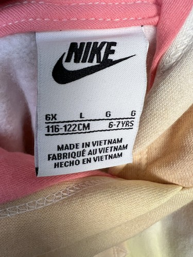 NIKE Girls Hoodie Yellow, Orange, Pink Size 6X 6-7 YRS - Picture 8 of 10