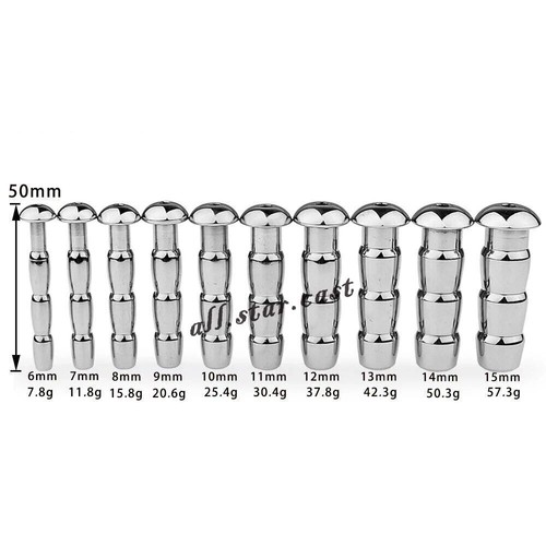 Neu 7 Stück Edelstahl Durchgangsloch Rohrstopfen Klangstab Peni Plug Perlen - Bild 13 von 25