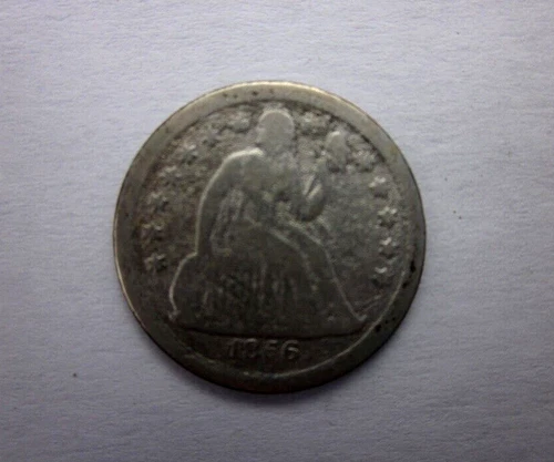 1856 SEATED LIBERTY DIME 10C SMALL DATE PHILADELPHIA MINT ROUGH SURFACES GOOD