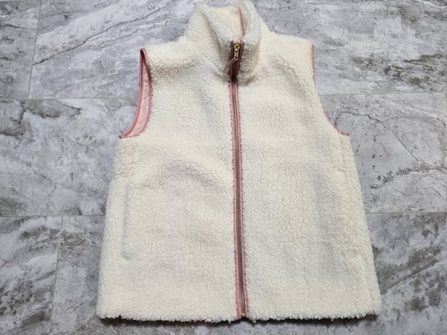NWT Crewcuts J Crew Sherpa Vest Girls Sz 12 XL Cozy Fleece Ivory White Pearl New - Picture 1 of 6