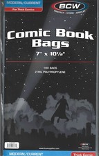 25 BCW THICK CURRENT MODERN COMIC BOOK BAGS / FREE SHIPPING / DISCOUNTS ON 50