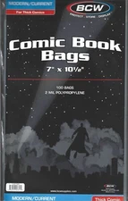 25 BCW THICK CURRENT MODERN COMIC BOOK BAGS / FREE SHIPPING / DISCOUNTS ON 50+