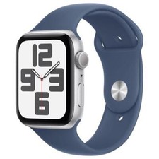 APPLE WATCH SE GPS 44mm CASSA IN ALLUMINIO ARGENTO CINTURINO SPORT DENIM - S/M
