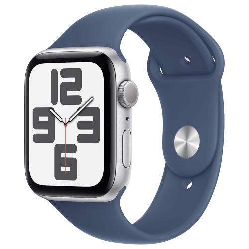 APPLE WATCH SE GPS 44mm CASSA IN ALLUMINIO ARGENTO CINTURINO SPORT DENIM - S/M - Foto 1 di 1