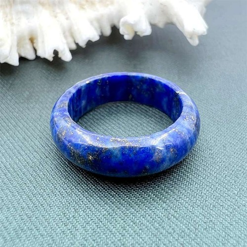 Natural Blue Vein Jade Quartz Crystal Gemstone Ring Charm Jewelry Amulet Healing - Picture 2 of 16