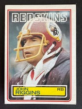 John Riggins 1983 Topps Football Card #198 Washington Hall of Fame Running Back