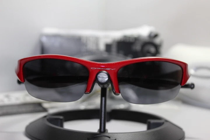 Nuevo Oakley Flak Jacket 1.0 lápiz labial rojo con + negro iridio ajuste asiático 03-892J Foto 3 de 4