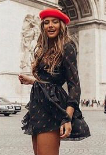 NUEVO WILDFOX Moira Mini Vestido, Negro, Dobladillo Peplum, Rosebud, Grande - $180 - ¡LINDO! - Imagen 2 de 12