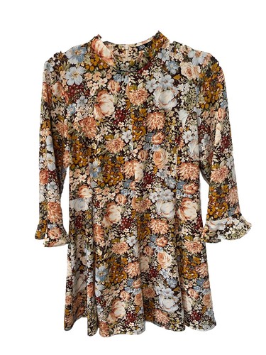 Zara Blogger Favorite Printed Floral Mini Dress 8378/340 Size M - Picture 8 of 9