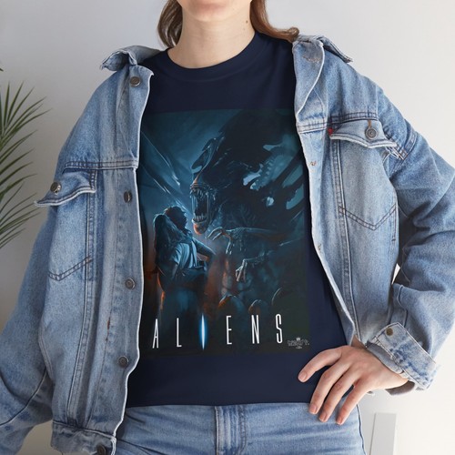 Aliens 1986 Ridley Scott Movie T shirt Unisex Heavy Cotton Tee - Picture 10 of 34