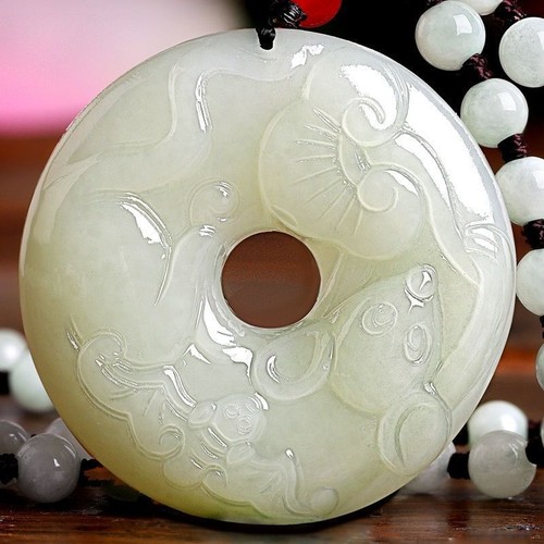 Hetian Jade Pendant Peace Buckle 12 Zodiac Gift Jade Life Necklace Jade Pendant - Picture 6 of 17