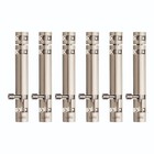 6 Pack Heavy Duty 12 Inch Aluminum Tower Bolt for Wooden Door Latch, Silver.