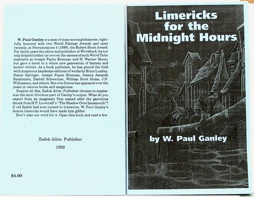 LIMERICKS FOR THE MIDNIGHT HOURS—W. Paul Ganley -- Zadok Allen Publisher (1999) - Bild 1 von 4