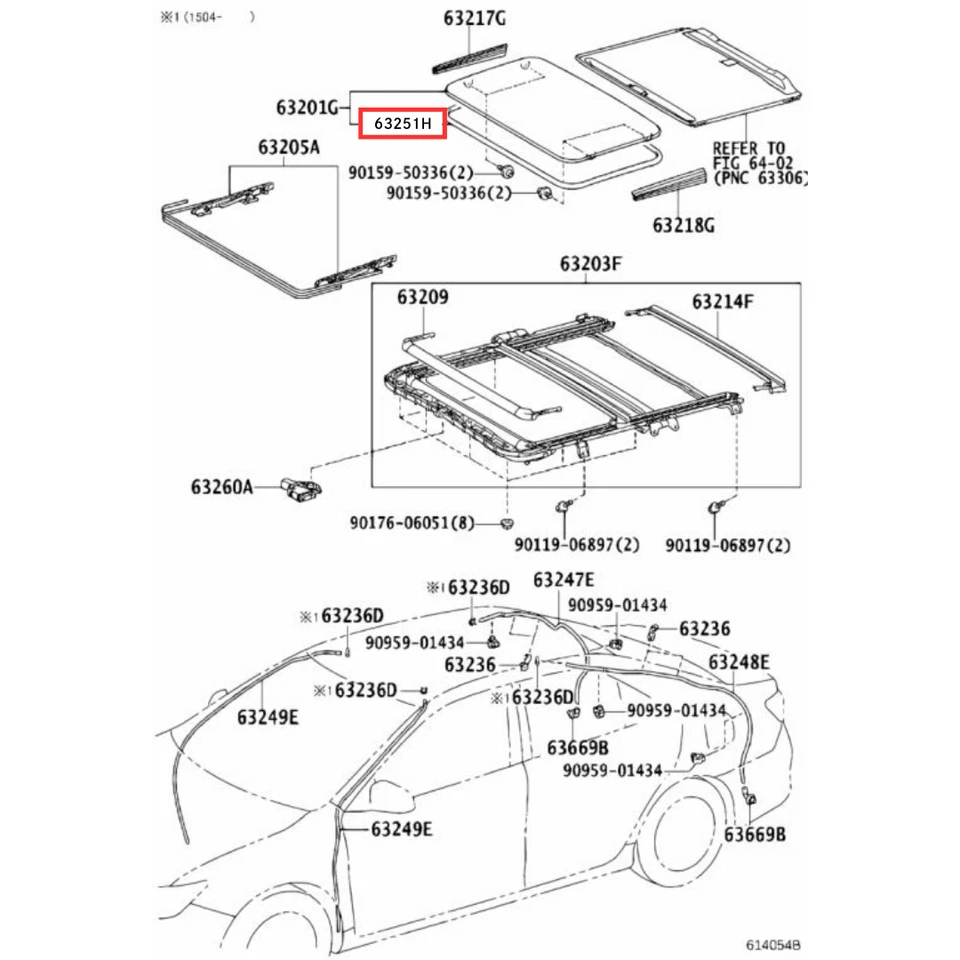 TOYOTA GENUINE 63251-30100 SUNROOF WEATHERSTRIP CAMRY LEXUS ES350 GS350 GSF Foto 2 de 4