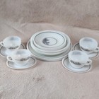 Termocriso Milk Glass Plates X4 Shallow Bowls X4 Side Plates X4 Tea Cups Saucers