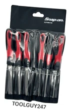 SNAP ON TOOLS NEW RED 6pc Soft Grip Handle Miniature File Set SGFMN106 +