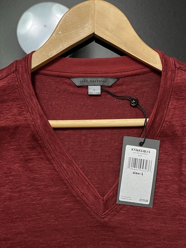 Camicia di lusso John Varvatos Collection - "Artigian V Neck T" - Lino - $178 Nuova con etichette - Foto 2 di 12