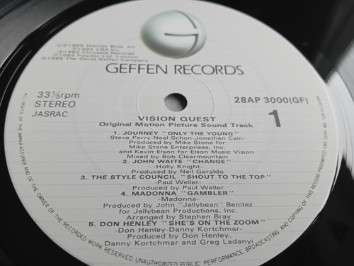 VISION QUEST SOUNDTRACK - VARIOUS ARTISTS LP 1985 OBI INSERT JAPAN GEFFEN EX+ - Picture 5 of 7