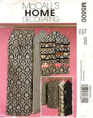 McCall's M5600 Closet Organizers Garment Shoe Jewelry Sewing Pattern Uncut