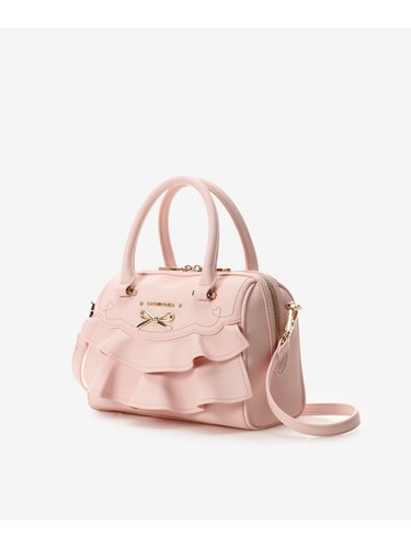 Samantha Vega Frill Ribbon 2 Way Handbag Shoulder Pink Women's New - Picture 3 of 5