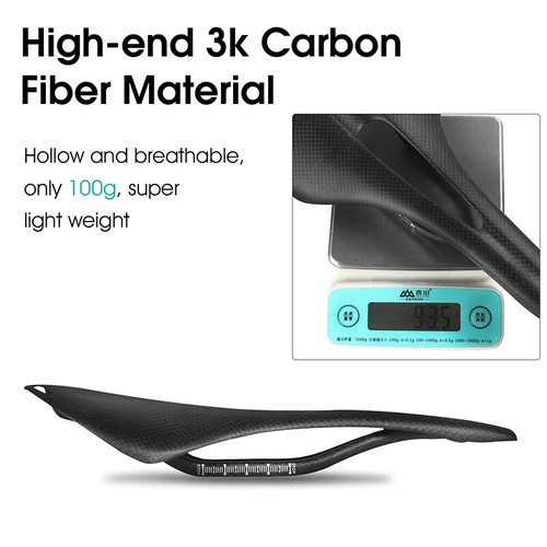 Sillín de fibra de carbono ultraligero 3K T800 MTB bicicleta de carretera bicicleta ciclismo asiento mate - Imagen 5 de 11