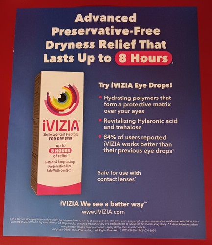 2024 Ivizia Dryness Relief Eye Drops Print Advertisement
